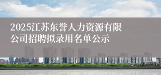 2025江苏东誉人力资源有限公司招聘拟录用名单公示