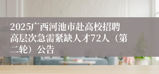2025广西河池市赴高校招聘高层次急需紧缺人才72人（第二轮）公告