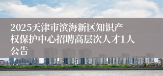 2025天津市滨海新区知识产权保护中心招聘高层次人才1人公告
