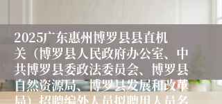 2025广东惠州博罗县县直机关(博罗县人民政府办公室、中共博罗县委政法委员会、博罗县自然资源局、博罗县发展和改革局)招聘编外人员拟聘用人员名单公告