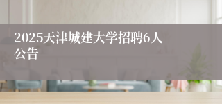 2025天津城建大学招聘6人公告