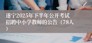 遂宁2025年下半年公开考试招聘中小学教师的公告（78人）