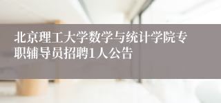 北京理工大学数学与统计学院专职辅导员招聘1人公告