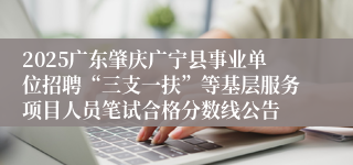 2025广东肇庆广宁县事业单位招聘“三支一扶”等基层服务项目人员笔试合格分数线公告
