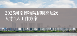 2025河南博物院招聘高层次人才4人工作方案