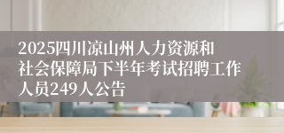 2025四川凉山州人力资源和社会保障局下半年考试招聘工作人员249人公告