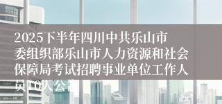 2025下半年四川中共乐山市委组织部乐山市人力资源和社会保障局考试招聘事业单位工作人员10人公告