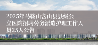 2025年马鞍山含山县县级公立医院招聘劳务派遣护理工作人员25人公告