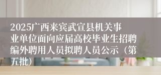 2025广西来宾武宣县机关事业单位面向应届高校毕业生招聘编外聘用人员拟聘人员公示（第五批）
