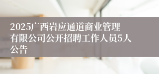 2025广西岩应通道商业管理有限公司公开招聘工作人员5人公告