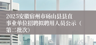 2025安徽宿州市砀山县县直事业单位招聘拟聘用人员公示（第二批次）