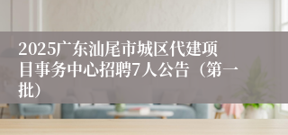 2025广东汕尾市城区代建项目事务中心招聘7人公告（第一批）