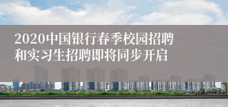 2020中国银行春季校园招聘和实习生招聘即将同步开启