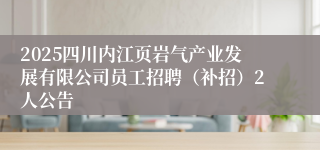 2025四川内江页岩气产业发展有限公司员工招聘（补招）2人公告
