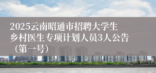 2025云南昭通市招聘大学生乡村医生专项计划人员3人公告（第一号）