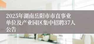 2025年湖南岳阳市市直事业单位及产业园区集中招聘37人公告