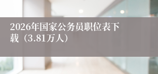 2026年国家公务员职位表下载(3.81万人)