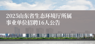 2025山东省生态环境厅所属事业单位招聘16人公告