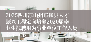 2025四川凉山州布拖县人才振兴工程定向培养2020届毕业生拟聘用为事业单位工作人员公示（第二批）