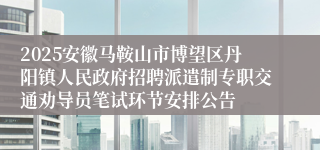 2025安徽马鞍山市博望区丹阳镇人民政府招聘派遣制专职交通劝导员笔试环节安排公告