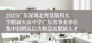 2025广东深圳北理莫斯科大学附属实验中学广东省事业单位集中招聘高层次和急需紧缺人才拟聘人员公示（第二批）