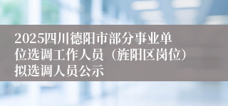 2025四川德阳市部分事业单位选调工作人员(旌阳区岗位)拟选调人员公示