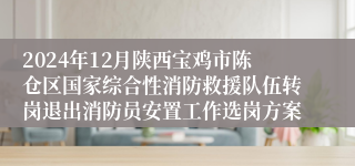 2024年12月陕西宝鸡市陈仓区国家综合性消防救援队伍转岗退出消防员安置工作选岗方案