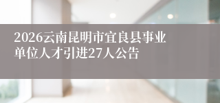 2026云南昆明市宜良县事业单位人才引进27人公告