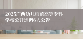 2025广西幼儿师范高等专科学校公开选调6人公告
