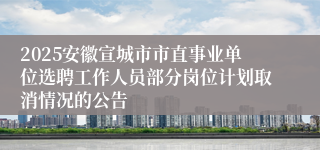 2025安徽宣城市市直事业单位选聘工作人员部分岗位计划取消情况的公告