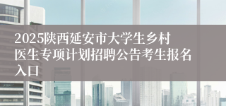 2025陕西延安市大学生乡村医生专项计划招聘公告考生报名入口