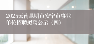 2025云南昆明市安宁市事业单位招聘拟聘公示（四）
