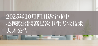 2025年10月四川遂宁市中心医院招聘高层次卫生专业技术人才公告