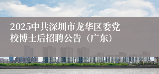 2025中共深圳市龙华区委党校博士后招聘公告(广东)