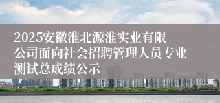2025安徽淮北源淮实业有限公司面向社会招聘管理人员专业测试总成绩公示