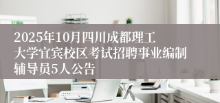 2025年10月四川成都理工大学宜宾校区考试招聘事业编制辅导员5人公告