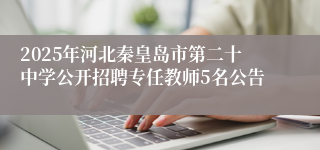 2025年河北秦皇岛市第二十中学公开招聘专任教师5名公告