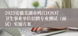 2025安徽芜湖市鸠江区医疗卫生事业单位招聘专业测试(面试)实施方案