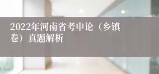 2022年河南省考申论（乡镇卷）真题解析