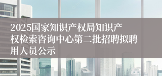 2025国家知识产权局知识产权检索咨询中心第二批招聘拟聘用人员公示