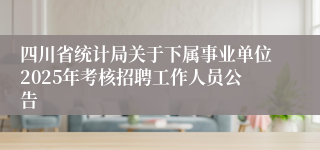 四川省统计局关于下属事业单位2025年考核招聘工作人员公告
