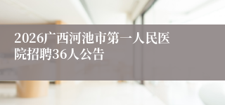 2026广西河池市第一人民医院招聘36人公告