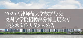 2025天津师范大学数学与交叉科学学院招聘部分博士层次专业技术岗位人员2人公告