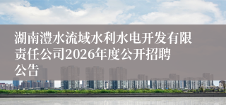 湖南澧水流域水利水电开发有限责任公司2026年度公开招聘公告