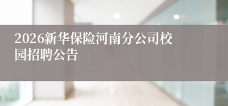 2026新华保险河南分公司校园招聘公告