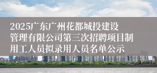 2025广东广州花都城投建设管理有限公司第三次招聘项目制用工人员拟录用人员名单公示
