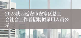 2025陕西延安市安塞区总工会社会工作者招聘拟录用人员公示
