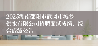 2025湖南邵阳市武冈市城乡供水有限公司招聘面试成绩、综合成绩公告