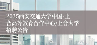 2025西安交通大学中国-上合高等教育合作中心/上合大学招聘公告