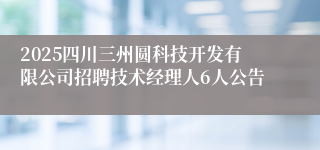 2025四川三州圆科技开发有限公司招聘技术经理人6人公告